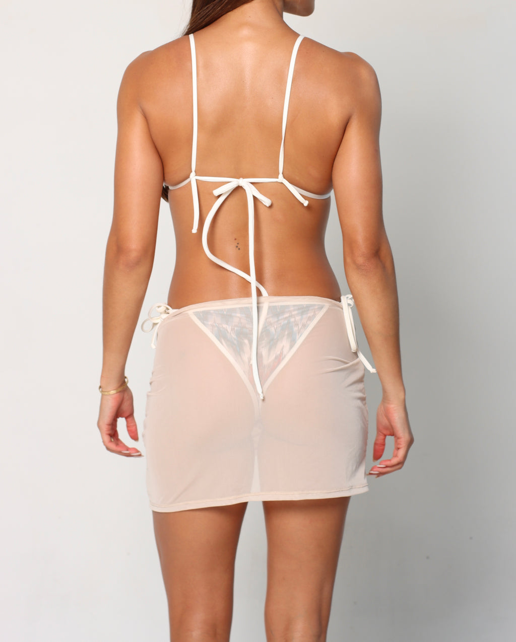 Falda Mesh Crema
